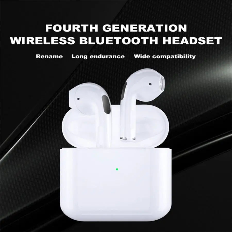 Fones de Ouvido Mini Pro4 TWS Bluetooth Sem Fio com Estojo Carregador