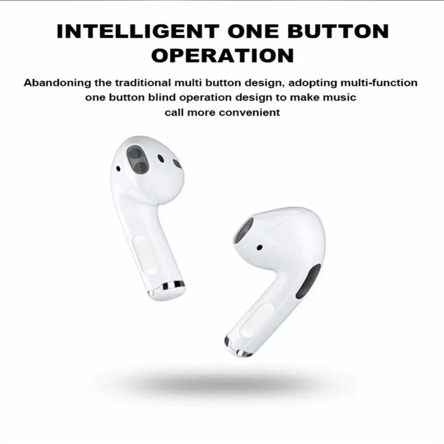 Fones de Ouvido Mini Pro4 TWS Bluetooth Sem Fio com Estojo Carregador