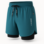 Shorts Compressão Masculinos 2 em 1 – Fitness, Corrida e Treino