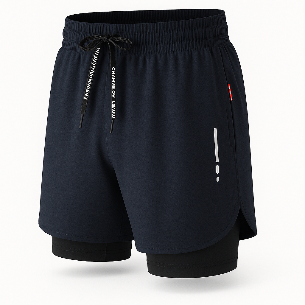 Shorts Compressão Masculinos 2 em 1 – Fitness, Corrida e Treino