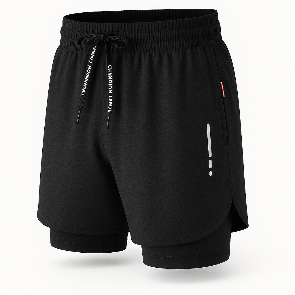 Shorts Compressão Masculinos 2 em 1 – Fitness, Corrida e Treino