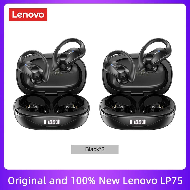 Fone Bluetooth Lenovo LP75 com Display Digital