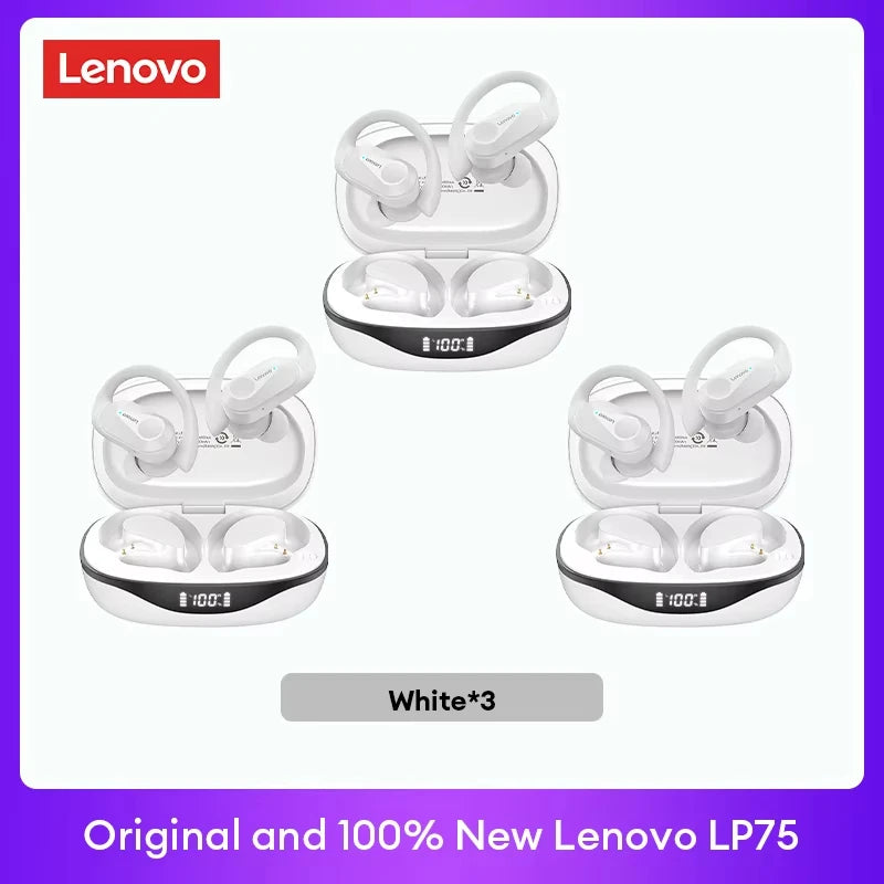 Fone Bluetooth Lenovo LP75 com Display Digital