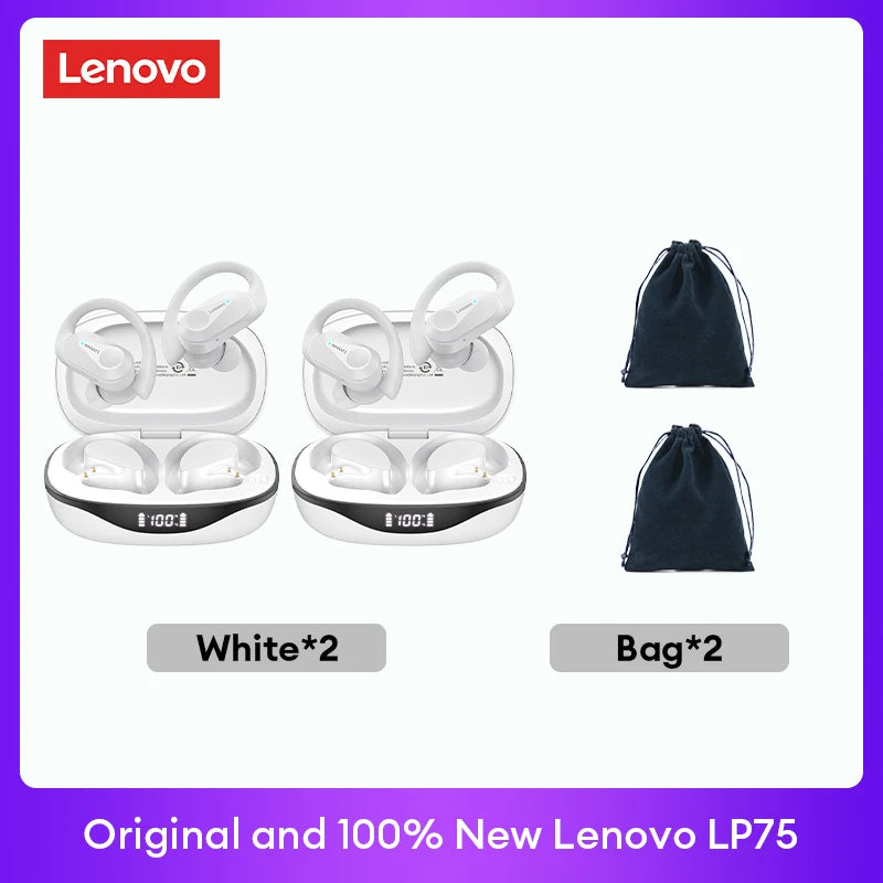 Fone Bluetooth Lenovo LP75 com Display Digital