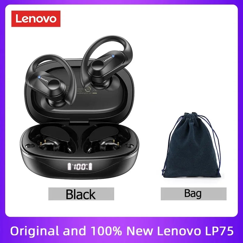 Fone Bluetooth Lenovo LP75 com Display Digital