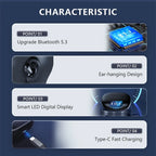 Fone Bluetooth Lenovo LP75 com Display Digital