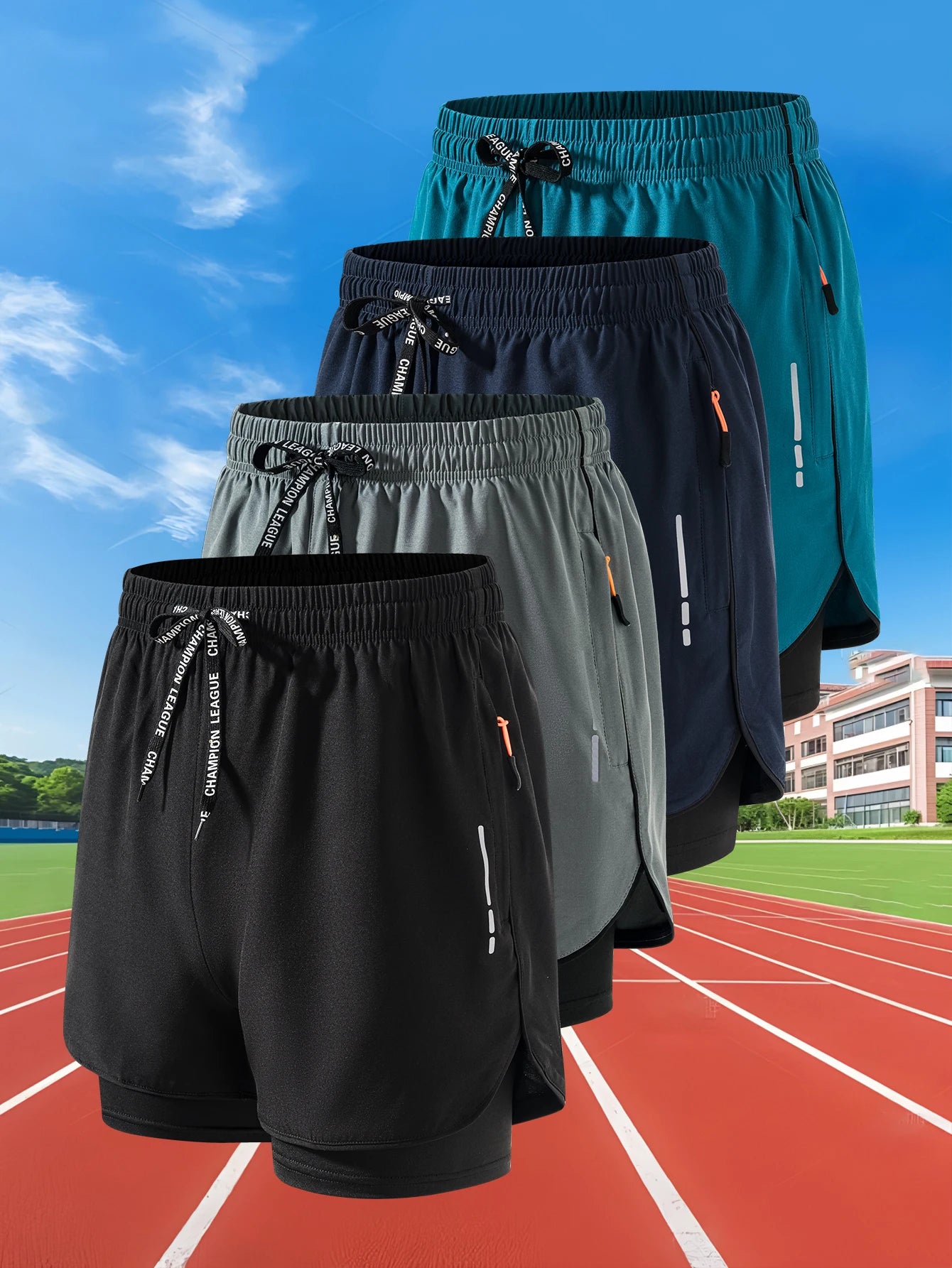 Shorts Compressão Masculinos 2 em 1 – Fitness, Corrida e Treino