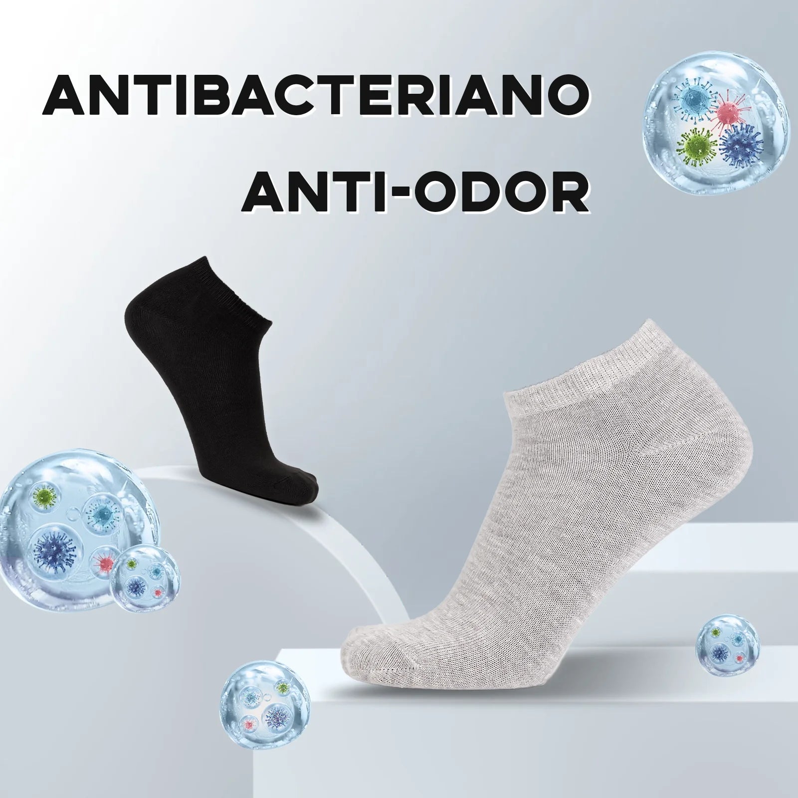 Kit 6 Pares de Meias Masculinas Antitranspirante