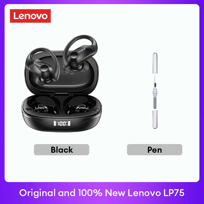 Fone Bluetooth Lenovo LP75 com Display Digital