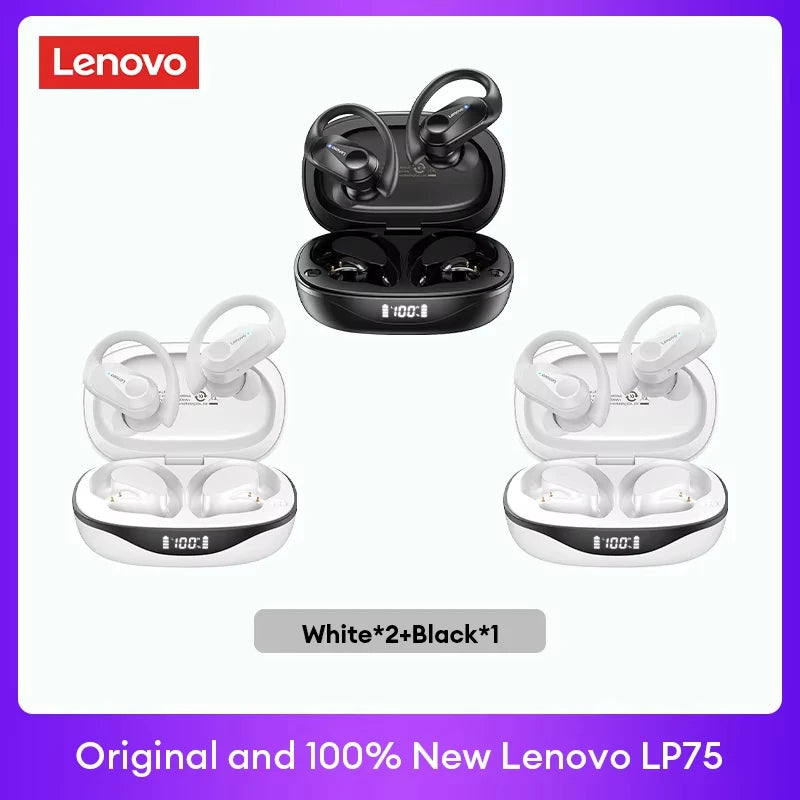 Fone Bluetooth Lenovo LP75 com Display Digital