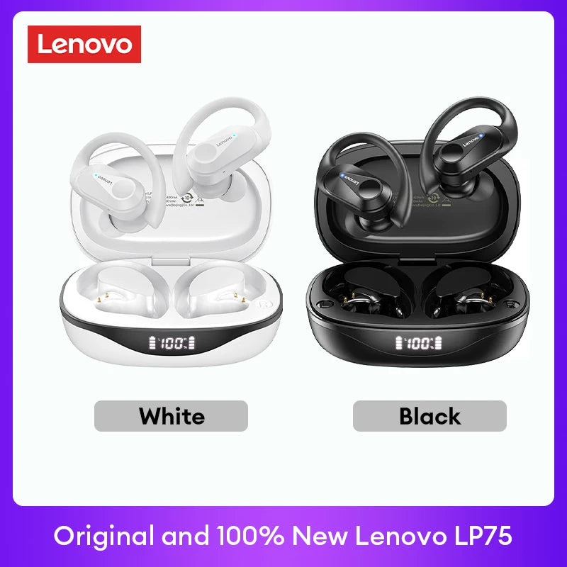 Fone Bluetooth Lenovo LP75 com Display Digital
