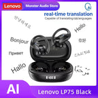 Fone Bluetooth Lenovo LP75 com Display Digital