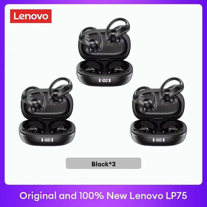 Fone Bluetooth Lenovo LP75 com Display Digital