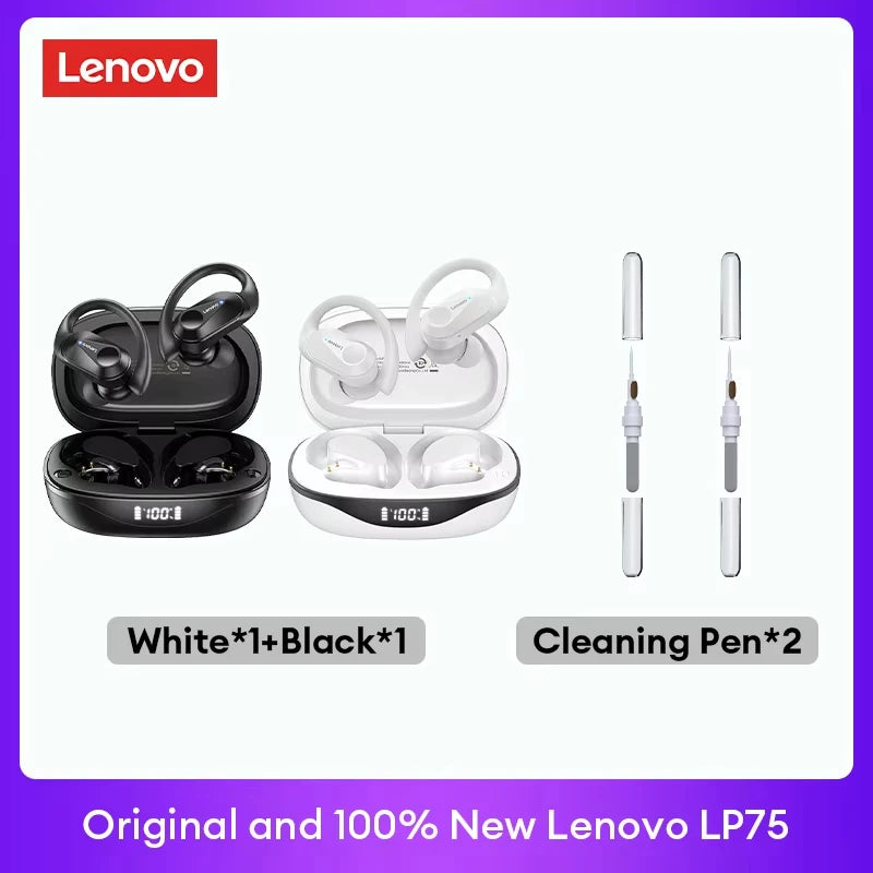Fone Bluetooth Lenovo LP75 com Display Digital
