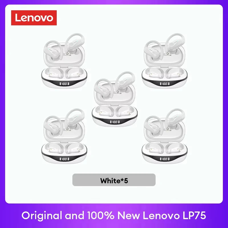 Fone Bluetooth Lenovo LP75 com Display Digital
