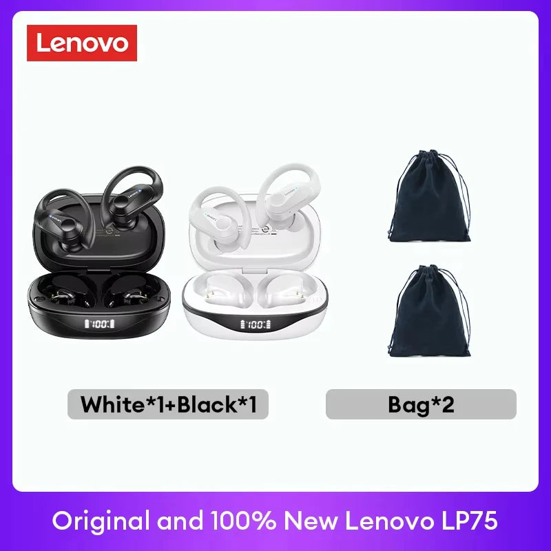 Fone Bluetooth Lenovo LP75 com Display Digital